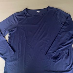 Lands End Navy Swim Top